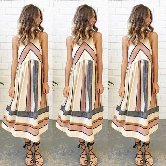 Vestido Largo Estampado con Tirantes Finos para Mujer - Image 2