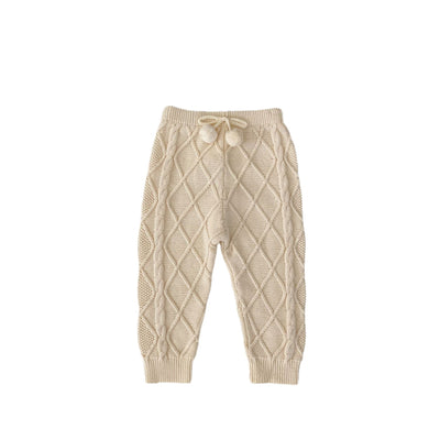Pantalones Largos Tejidos con Patrón Rombo para Bebés Niños y Niñas - Image 5