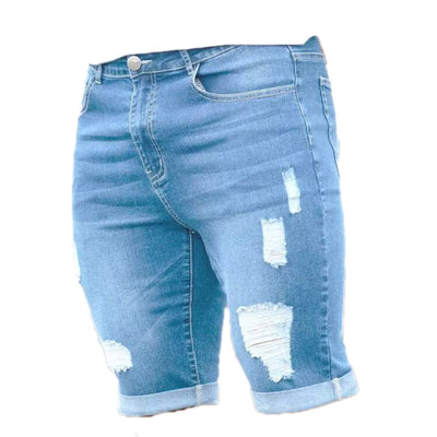 Shorts Denim Azul Verano con Diseño Multi-Perforado - Image 12