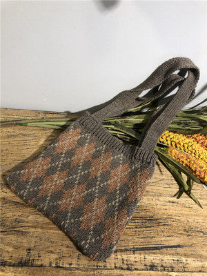 Bolsa de Lana Tipo Cartera con Diseño Cuadros - Image 4