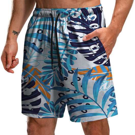 Pantalones Cortos Estampados 3D Serie Hojas Verano - Bermudas Playa Casuales para Hombre - Image 20