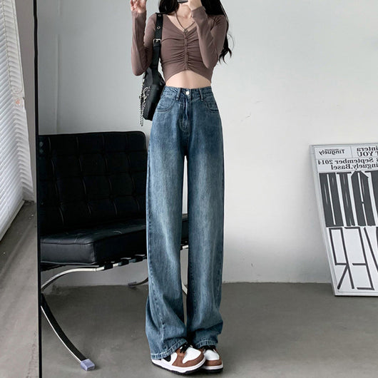 Jeans Acampanados de Talle Alto para Mujer Talla Grande con Efecto Drapeado - Image 3