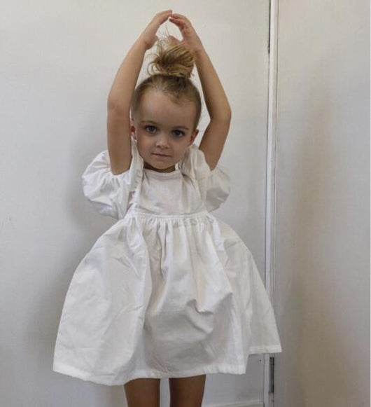 Vestido Niña Algodón y Lino con Mangas Abullonadas - Image 5