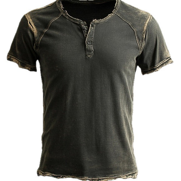 Camiseta Vintage Desgastada de Algodón para Hombre