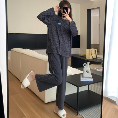 Pijama Leopardo Mujer Largo Cómodo y Suelto - Conjunto de Dos Piezas - Image 8