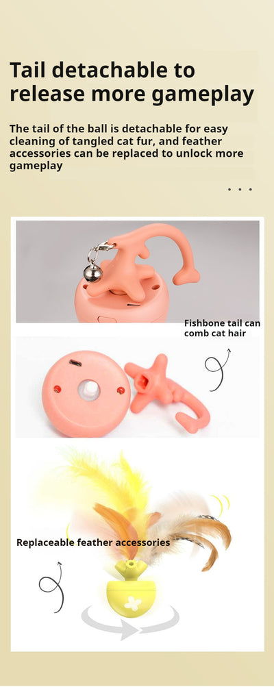 Juguete Interactivo Eléctrico para Gatos - Pelota Rodante USB con Diseño de Espina de Pescado - Image 11