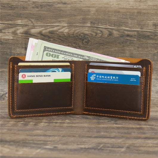Billetera de Cuero Crazy Horse Estilo Retro Europeo Americano para Hombre - Image 21