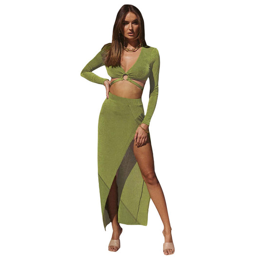 Conjunto Elegante Bandage con Abertura - Top y Falda Coordinados para Mujer - Image 4