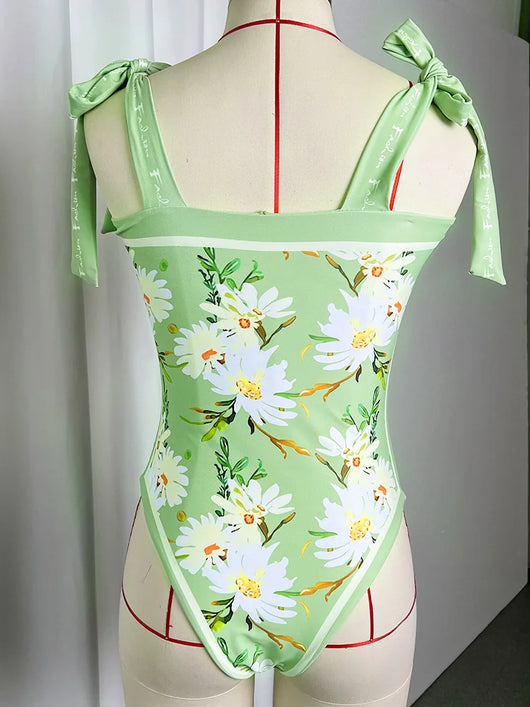 Traje de Baño Vintage Francés Estampado Doble Cara Ajustado - Image 21