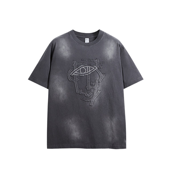 Camiseta Hombre Lavada con Bordado Artesanal Corte Relajado - Image 3
