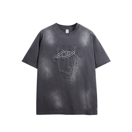 Camiseta Hombre Lavada con Bordado Artesanal Corte Relajado - Image 3