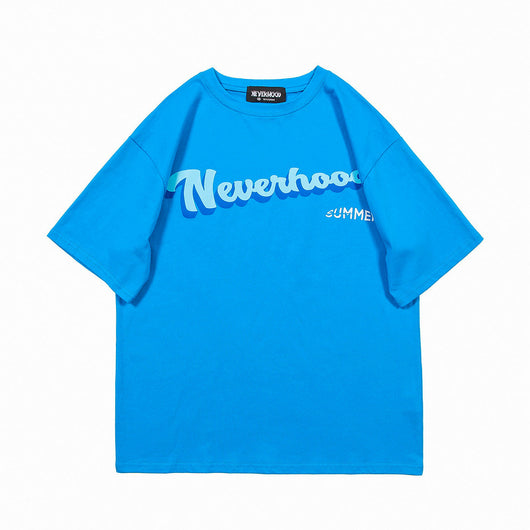 Camiseta Suelta Literary Letters NEVERHOOD - Diseño Europeo Americano - Image 4