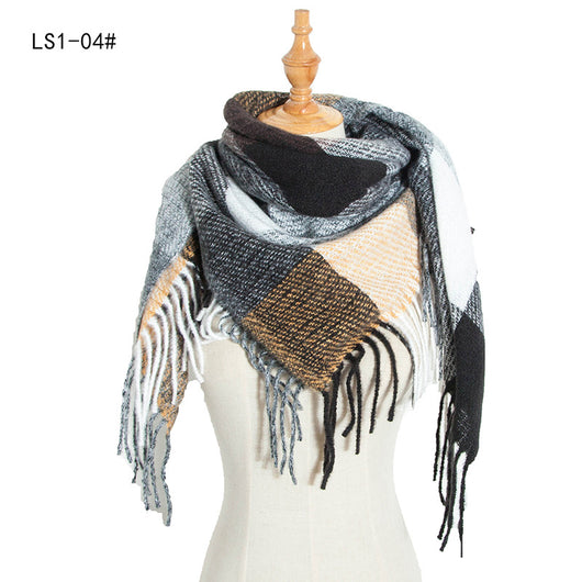 Pañuelo Cuadrado Rayado con Flecos para Mujer y Hombre - Image 60