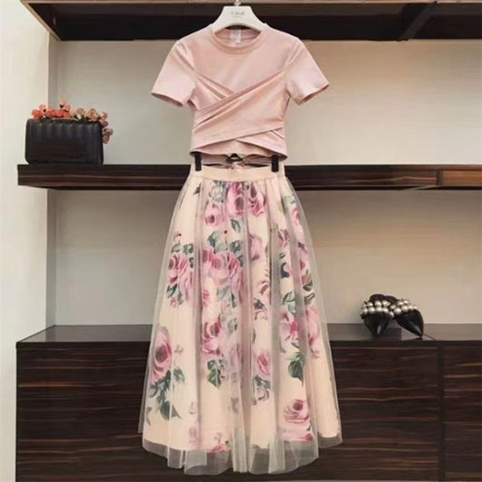 Falda Midi de Malla Estampada Estilo Coreano - Image 5