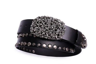Cinturón de Cuero Genuino con Remaches para Hombre - Estilo Trend - Image 13