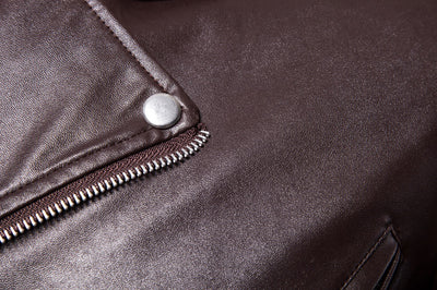 Chaqueta de Cuero Ajustada Estilo Motociclista Clásico Británico - Image 7