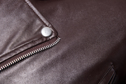 Chaqueta de Cuero Ajustada Estilo Motociclista Clásico Británico - Image 7