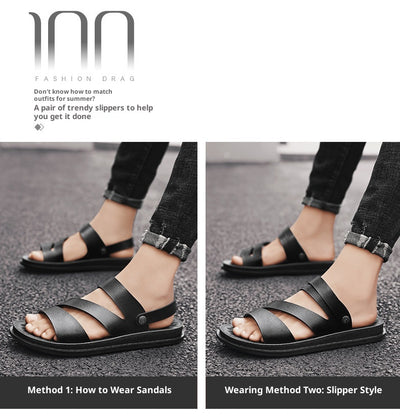 Sandalias de Cuero para Hombre - Versátiles para Conducir y Playa - Image 17