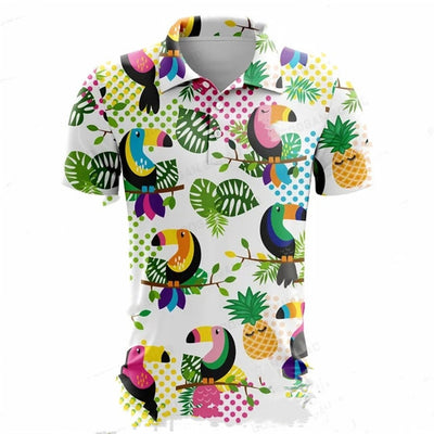 Polo de Golf Estampado Manga Corta para Hombre - Comodidad de Verano - Image 11