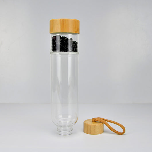 Vaso Térmico de Cristal con Tapa de Bambú y Piedras de Poder - Doble Capacidad - Image 17