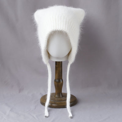 Gorro Tejido Cálido con Orejas de Gato - Pelaje de Conejo Suave - Image 10