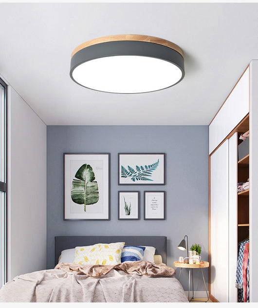 Lámpara de Techo Redonda de Madera - Iluminación Cálida para Dormitorio y Sala - Image 44