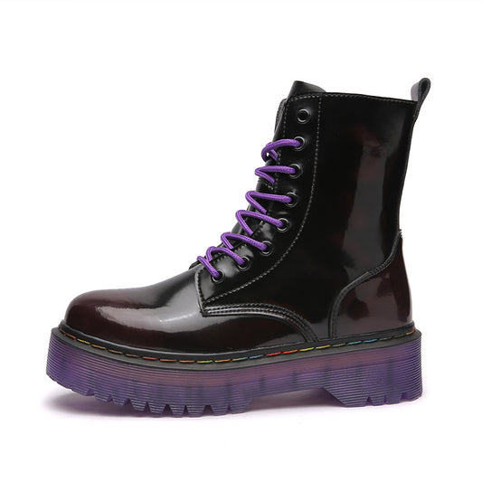 Zapatos Casuales Tipo Bota de Cuero Genuino - Talla Grande