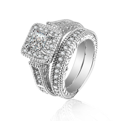 Anillo de Plata S925 Mujer Diseño Original Diamante Cuadrado - Image 11