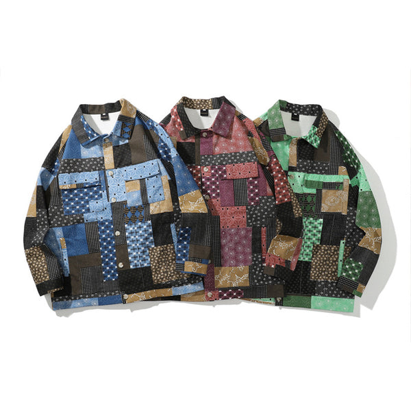 Camisa de Trabajo Manga Larga con Combinación de Colores para Hombre