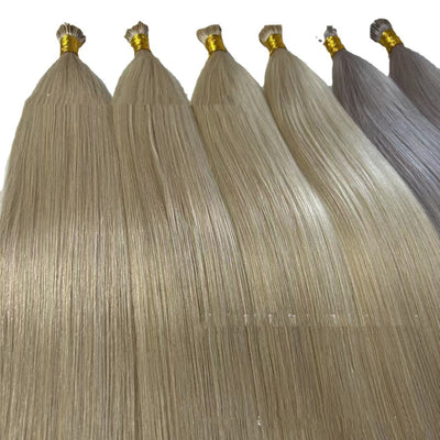 Extensiones de Cabello Blanco Liso Premium con Trenzado - Image 2