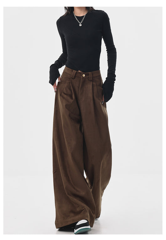 Pantalones Anchos Retro Vintage Marrón para Mujer - Estilo Casual Holgado - Image 18