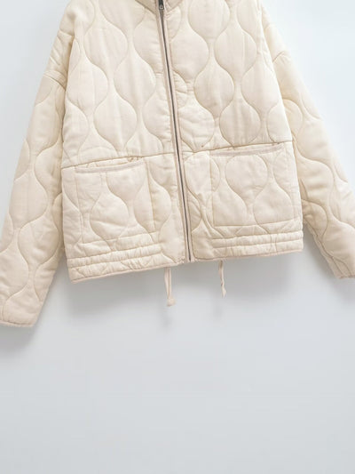 Chaqueta Retro Americana de Algodón con Cuello Tipo Polo y Diseño Rombo para Mujer - Image 20