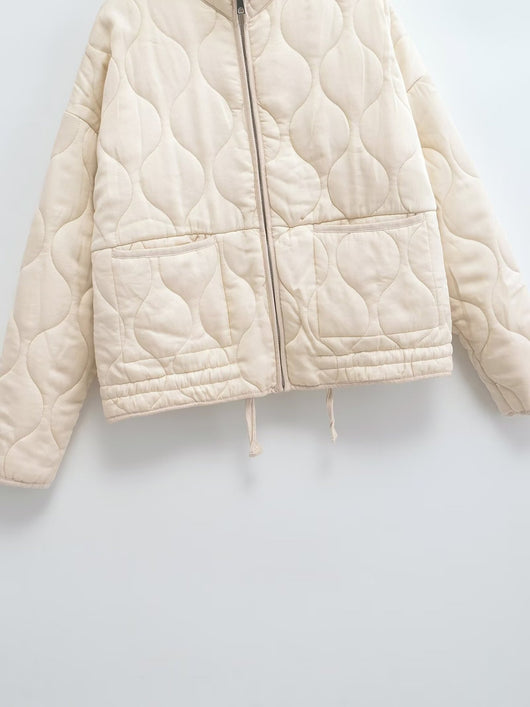 Chaqueta Retro Americana de Algodón con Cuello Tipo Polo y Diseño Rombo para Mujer - Image 20