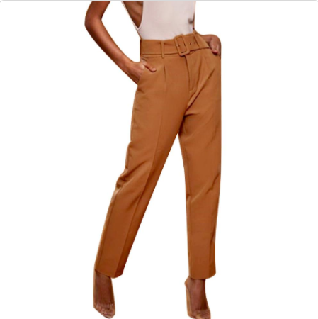 Pantalones de Vestir Mujer Rectos con Cinturón - Traje Ejecutivo Profesional - Image 2