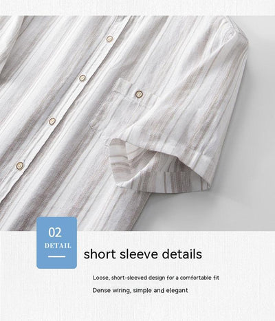 Camisa Retro Estilo Japonés de Lino con Cuello Mao para Hombre - Image 15
