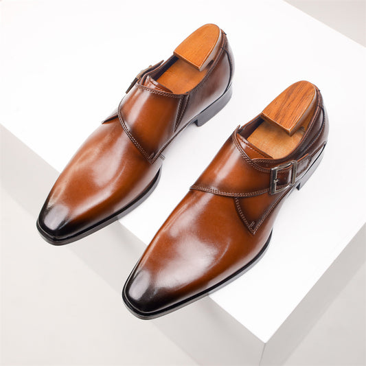 Zapatos Formales de Cuero para Hombre Estilo Británico Punta Cuadrada - Image 2