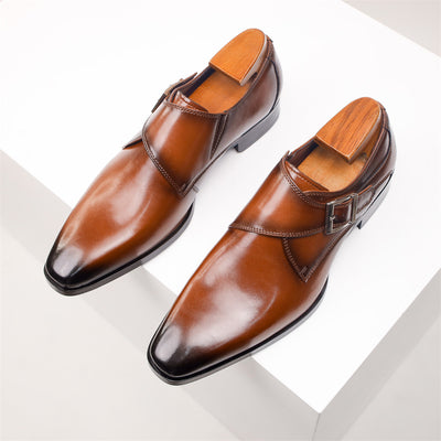 Zapatos Formales de Cuero para Hombre Estilo Británico Punta Cuadrada - Image 2