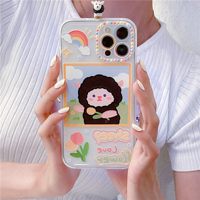 Funda para Teléfono con Cordero 3D Rotativo Transparente en Silicona - Image 2