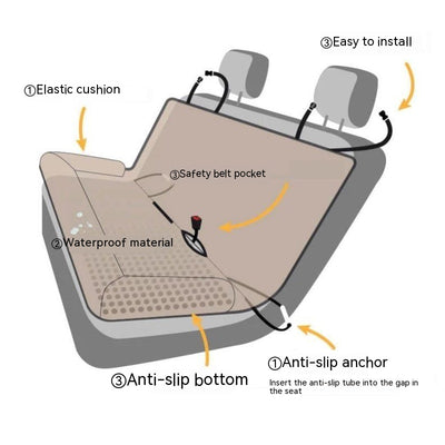 Cama Ortopédica para Perros en Asiento Trasero del Auto - Image 6