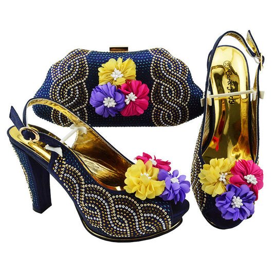 Tacones Punta Abierta con Bolso a Juego