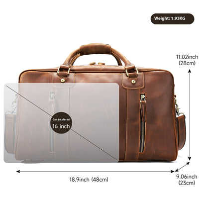 Bolsa de Viaje Retro en Cuero Genuino para Hombre - Image 6