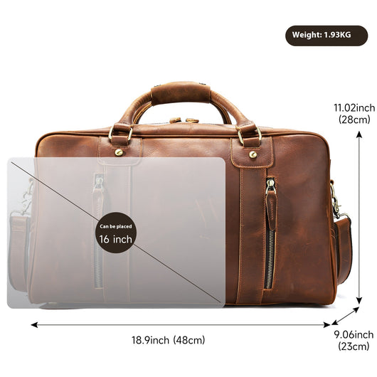 Bolsa de Viaje Retro en Cuero Genuino para Hombre - Image 6