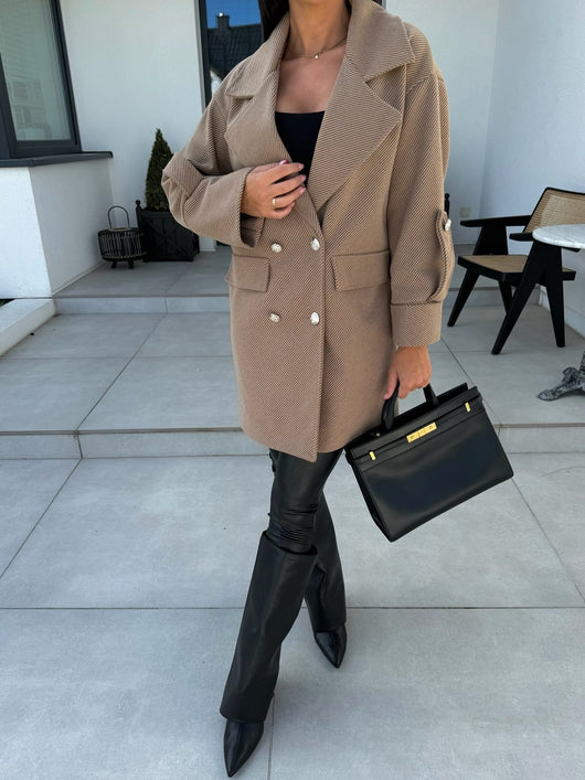 Abrigo de Lana con Cuello H Elegante para Desplazamientos Diarios - Image 31