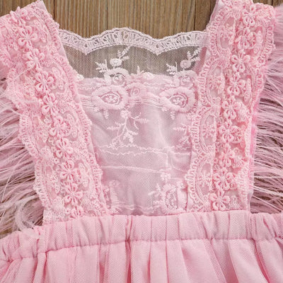 Falda Romper Infantil con Encaje de Plumas - Diseño Elegante para Niñas - Image 5