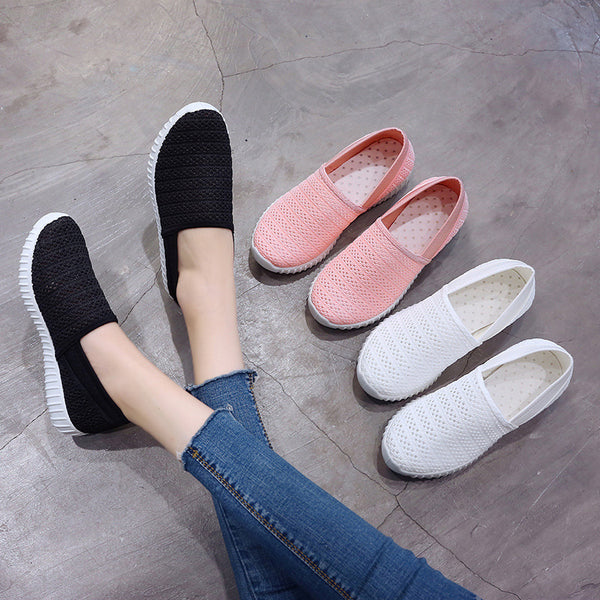 Zapatos Deportivos Tejidos Ligeros con Plataforma Transpirable para Mujer