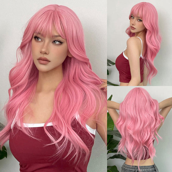 Peluca Larga Rizada con Flequillo Completo - Look Transformador Instantáneo
