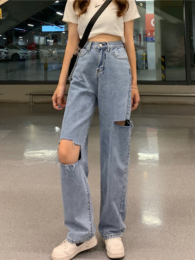 Pantalones Rectos Anchos de Cintura Alta para Mujer - Diseño Moderno - Image 3