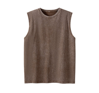 Camiseta sin mangas suelta desgastada estilo americano para hombre - Image 20