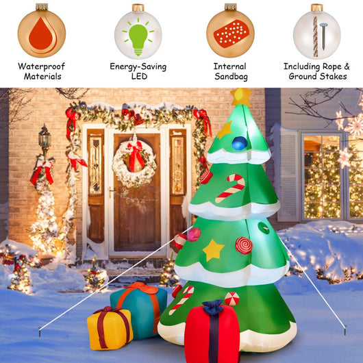 Papá Noel Inflable Luminoso con Árbol de Navidad - Decoración LED - Image 10