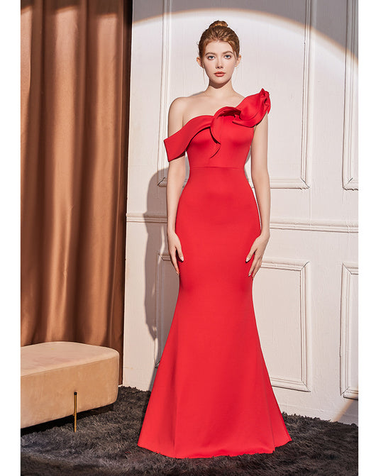 Vestido Largo Elegante con Hombros Inclinados Efecto Adelgazante - Image 14